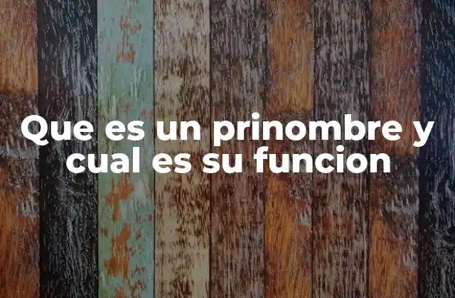 El papel del prinombre en la construcción de oraciones complejas