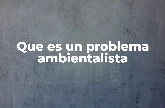 Que es un Problema Ambientalista