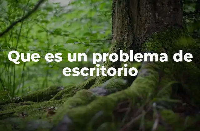 Que es un Problema de Escritorio