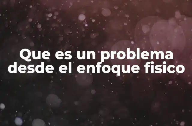 Que es un Problema desde el Enfoque Fisico