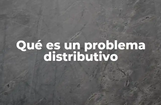 Qué es un Problema Distributivo