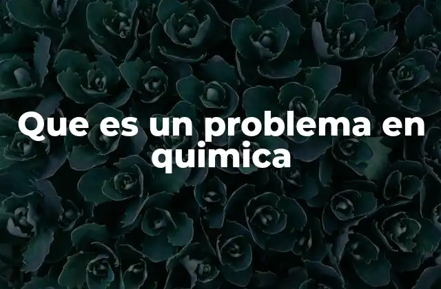 Que es un Problema en Quimica