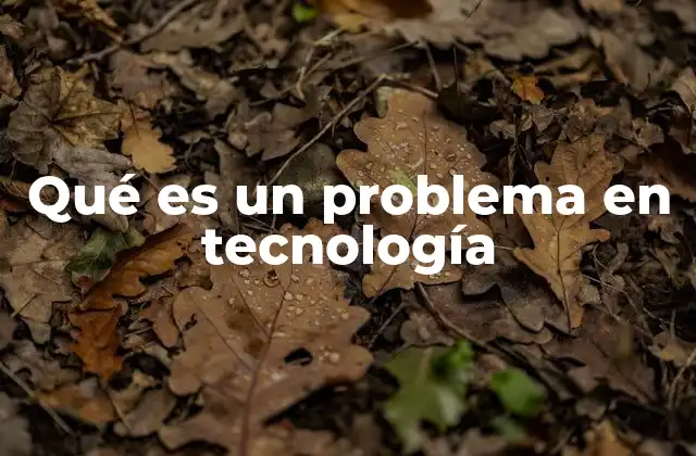 Qué es un Problema en Tecnología