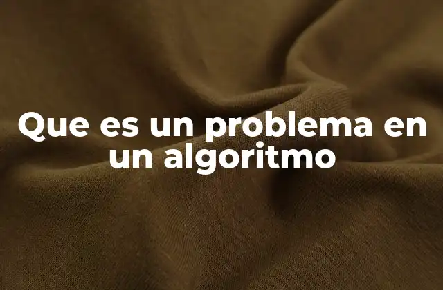 Que es un Problema en un Algoritmo