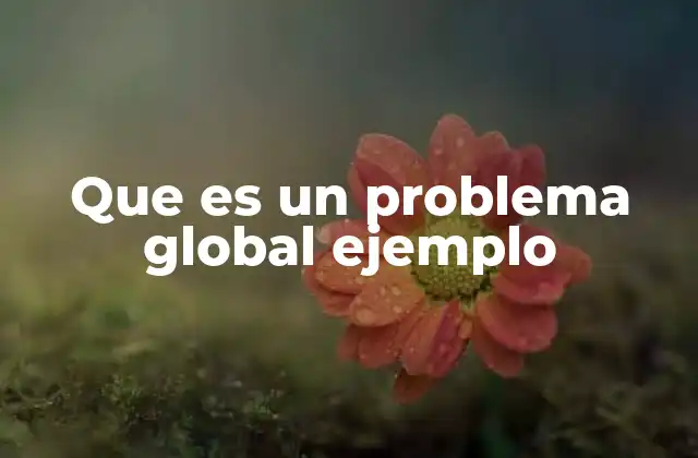 Que es un Problema Global Ejemplo