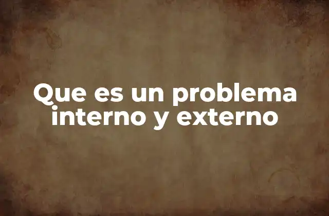 Que es un Problema Interno y Externo