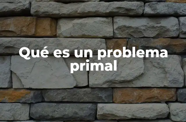 Qué es un Problema Primal 2 La importancia de los problemas primales en la optimización