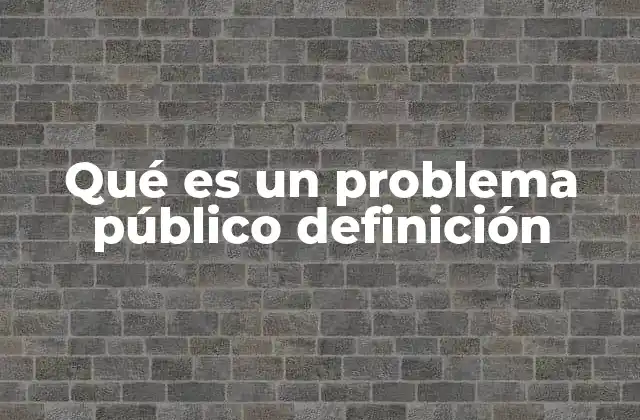 Qué es un Problema Público Definición