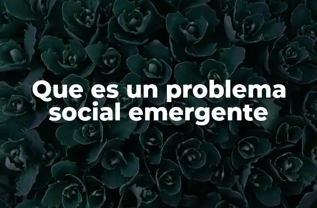 Que es un Problema Social Emergente