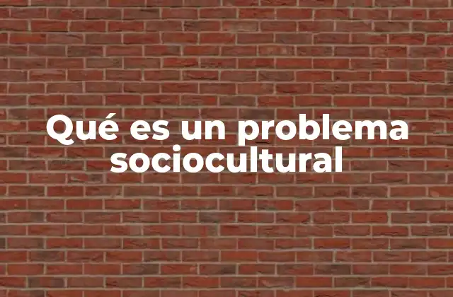 Qué es un Problema Sociocultural