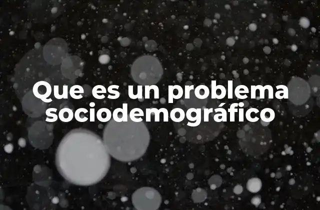 Que es un Problema Sociodemográfico