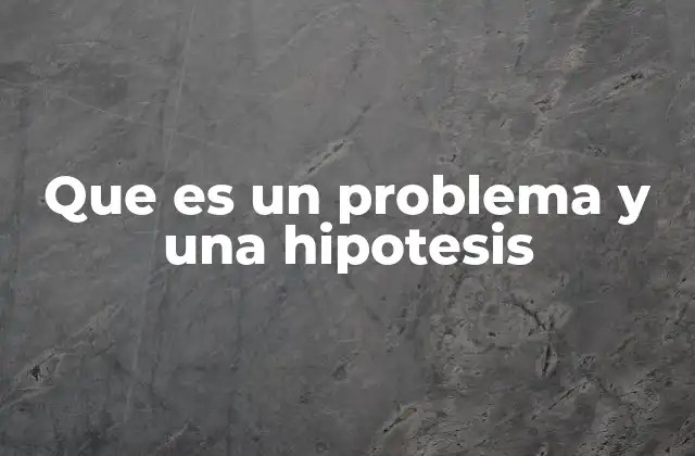 Que es un Problema y una Hipotesis 2 La relación entre el razonamiento y la formulación de hipótesis