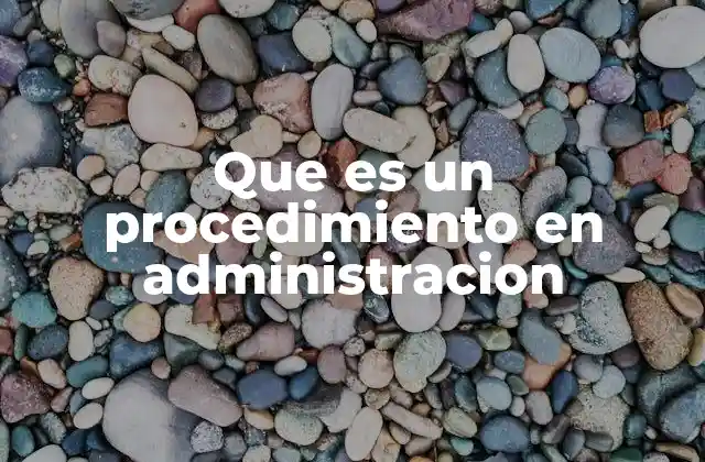 Que es un Procedimiento en Administracion