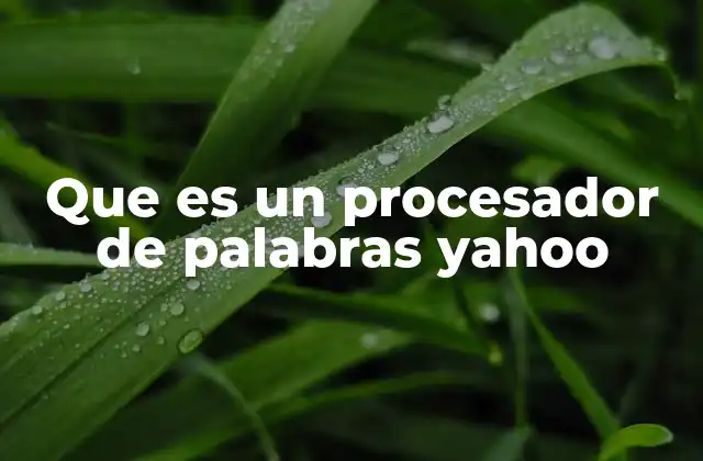 Que es un Procesador de Palabras Yahoo