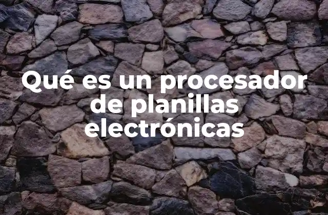 Qué es un Procesador de Planillas Electrónicas