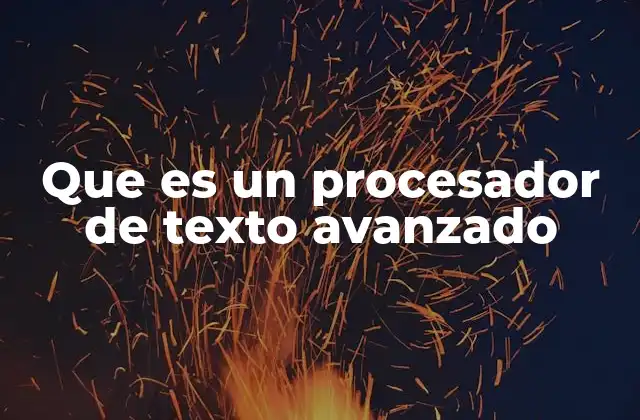Que es un Procesador de Texto Avanzado