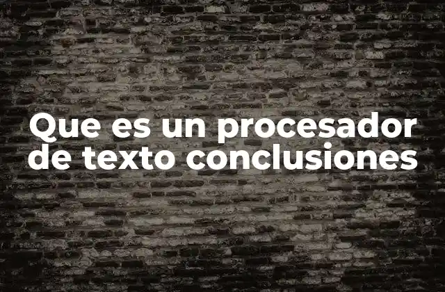 Que es un Procesador de Texto Conclusiones
