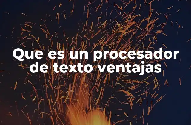 Que es un Procesador de Texto Ventajas