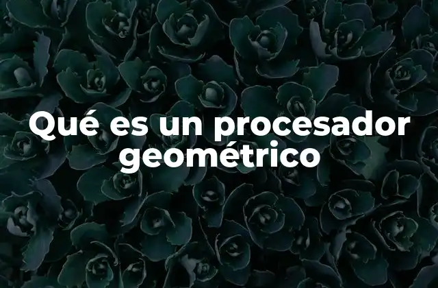 Qué es un Procesador Geométrico 2 El papel del procesador geométrico en la renderización 3D