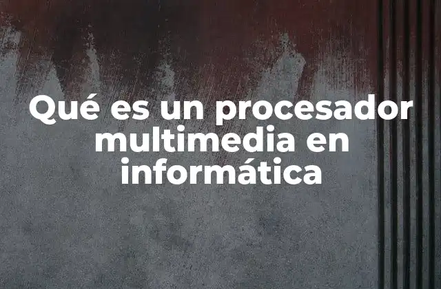 Qué es un Procesador Multimedia en Informática