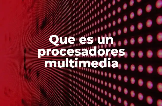 Que es un Procesadores Multimedia