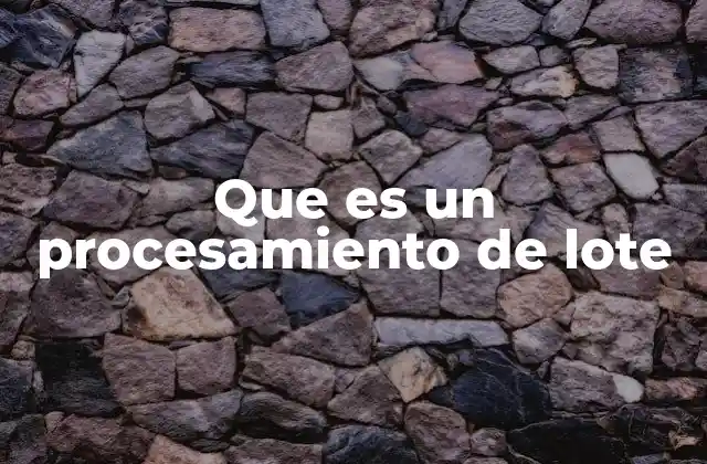 Que es un Procesamiento de Lote 2 Cómo funciona el procesamiento de lote en el entorno empresarial
