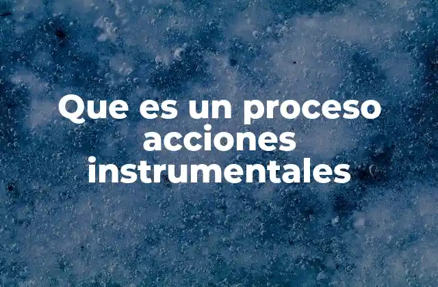 Que es un Proceso Acciones Instrumentales