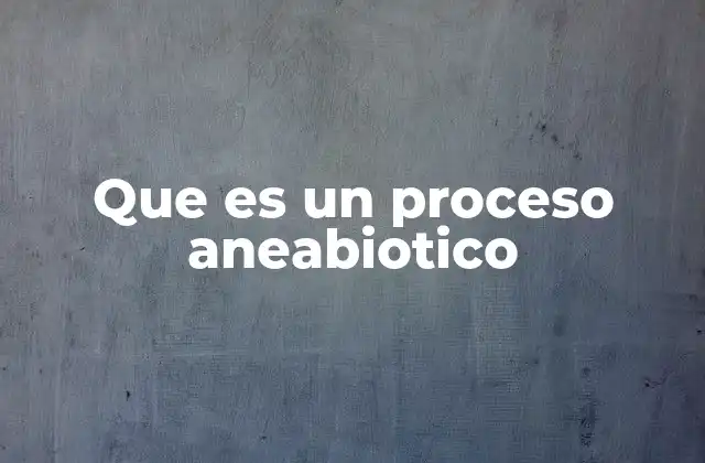 Que es un Proceso Aneabiotico