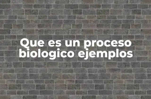 Que es un Proceso Biologico Ejemplos