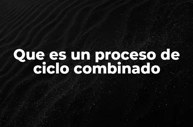 Que es un Proceso de Ciclo Combinado