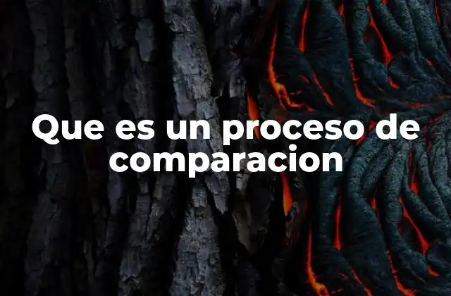 Que es un Proceso de Comparacion