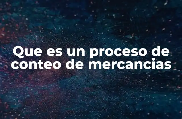 Que es un Proceso de Conteo de Mercancias