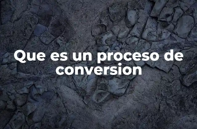 Que es un Proceso de Conversion