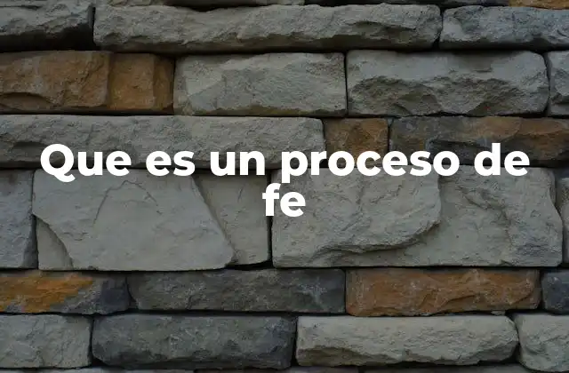 Que es un Proceso de Fe