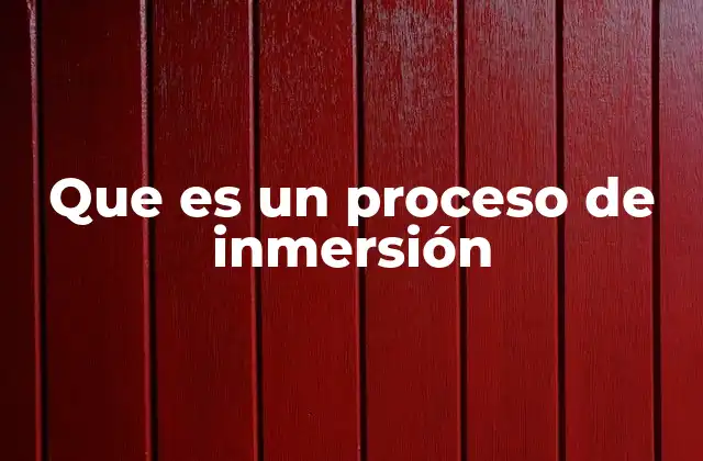 La inmersión como una estrategia de aprendizaje efectiva