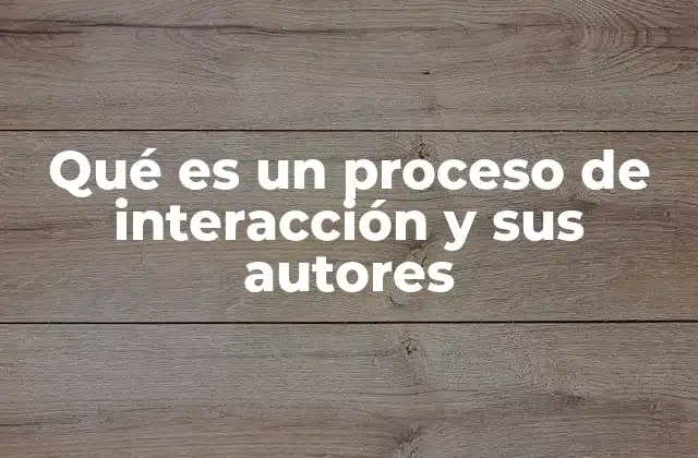 Qué es un Proceso de Interacción y Sus Autores