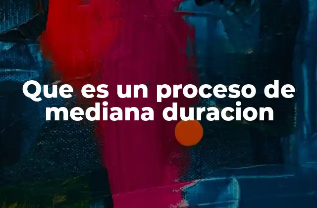 Que es un Proceso de Mediana Duracion