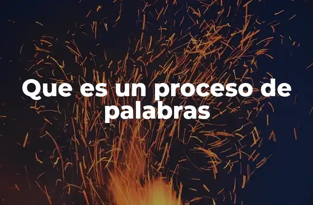 Que es un Proceso de Palabras