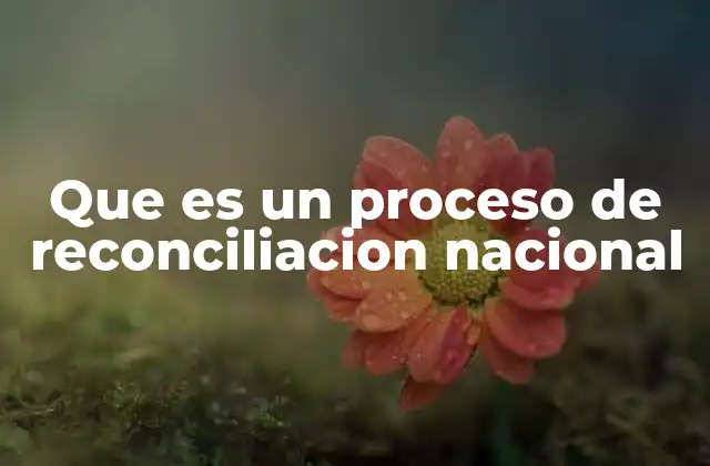 Que es un Proceso de Reconciliacion Nacional