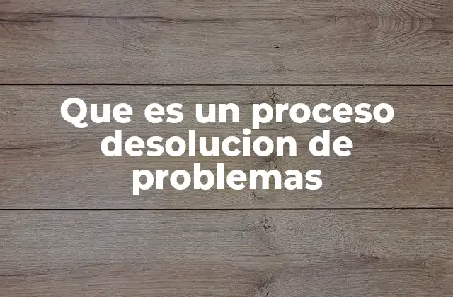 Que es un Proceso Desolucion de Problemas