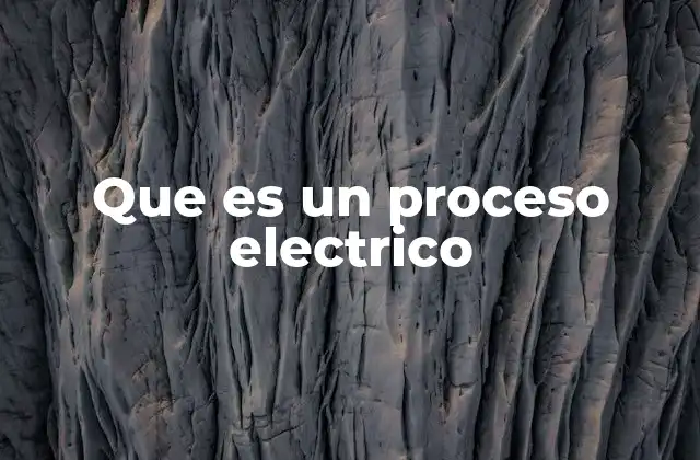 Que es un Proceso Electrico