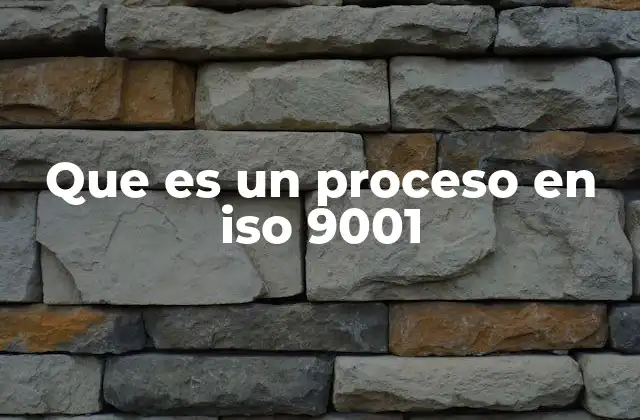 Que es un Proceso en Iso 9001