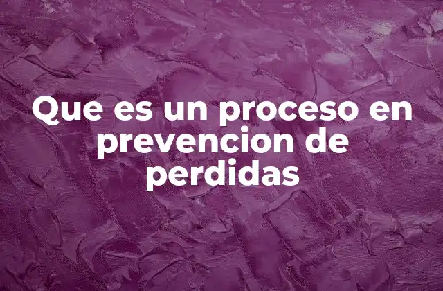 Que es un Proceso en Prevencion de Perdidas