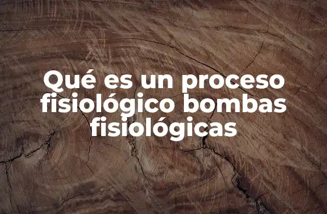 Qué es un Proceso Fisiológico Bombas Fisiológicas