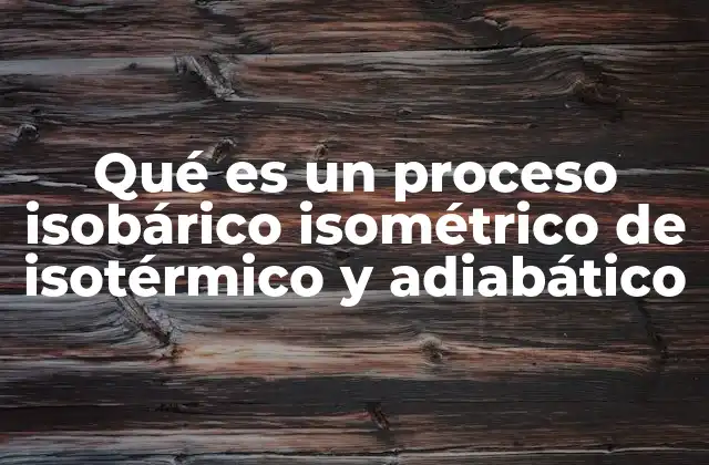 Qué es un Proceso Isobárico Isométrico de Isotérmico y Adiabático
