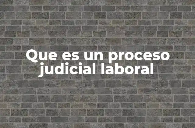 Que es un Proceso Judicial Laboral