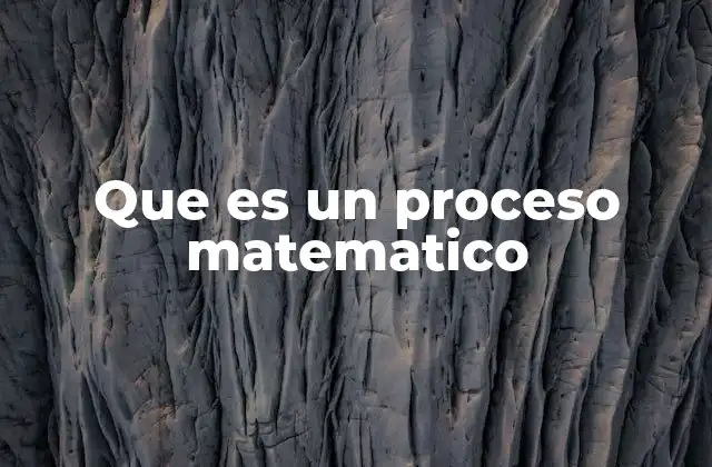 Que es un Proceso Matematico