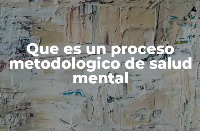Que es un Proceso Metodologico de Salud Mental
