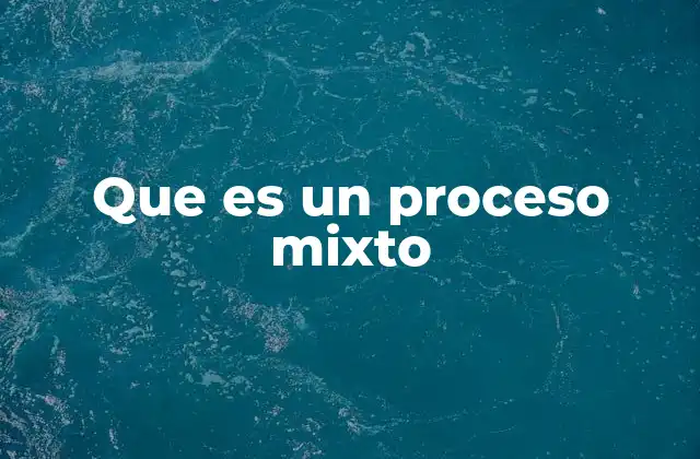 Que es un Proceso Mixto