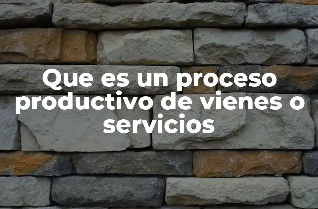 Que es un Proceso Productivo de Vienes o Servicios